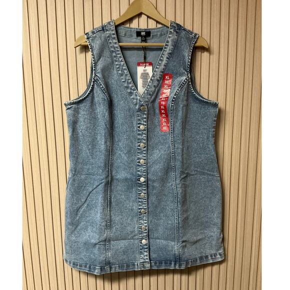 Frye Women’s Denim Button-Down Mini Dress Size XL - Picture 2 of 8